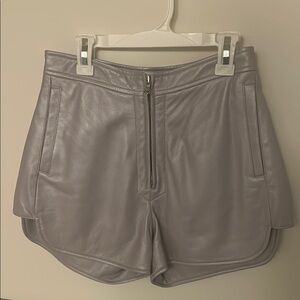 Lilac Genuine Leather Women's Shorts